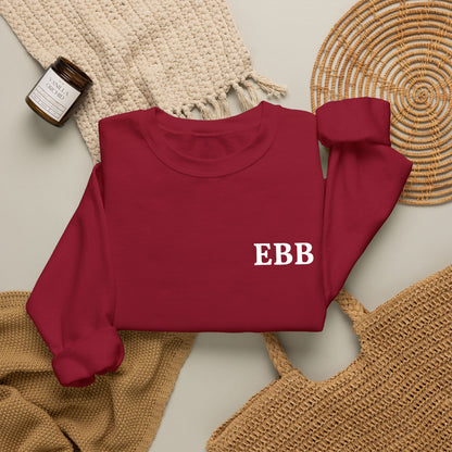 Custom Monogram Embroidery Sweatshirt — Classic White