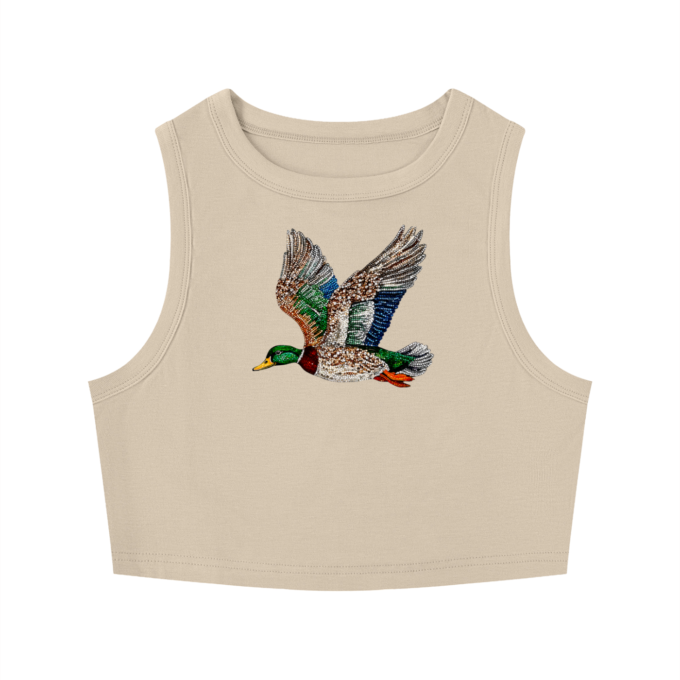 Faux Rhinestone Women's Crop Tank Top