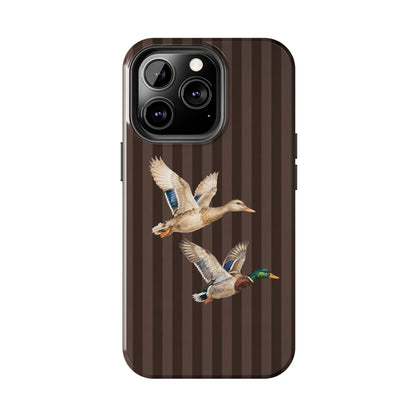 The Duck Flight Phone Case — Brown Striped