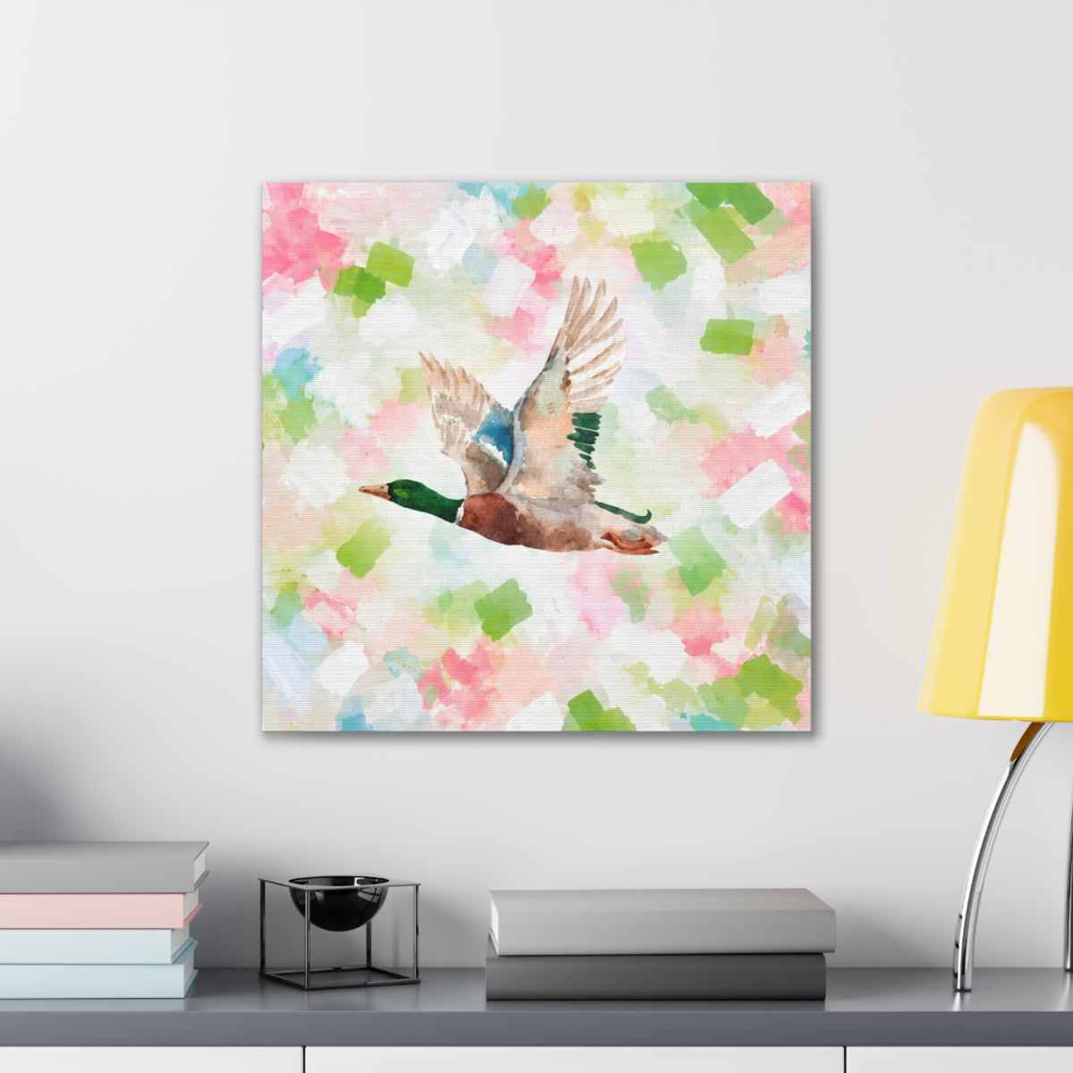 Mallard Duck Confetti - Watercolor Canvas Print