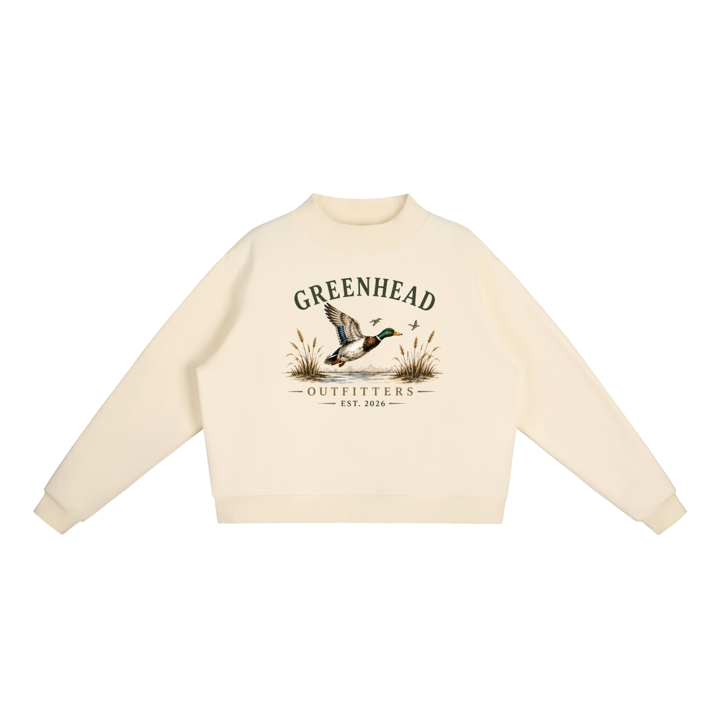 Green Head Outfitters - Fleece Mock-Neck Sweatshirt