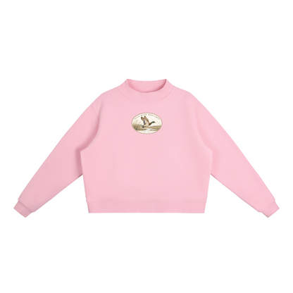 Faux Patch Mock Neck