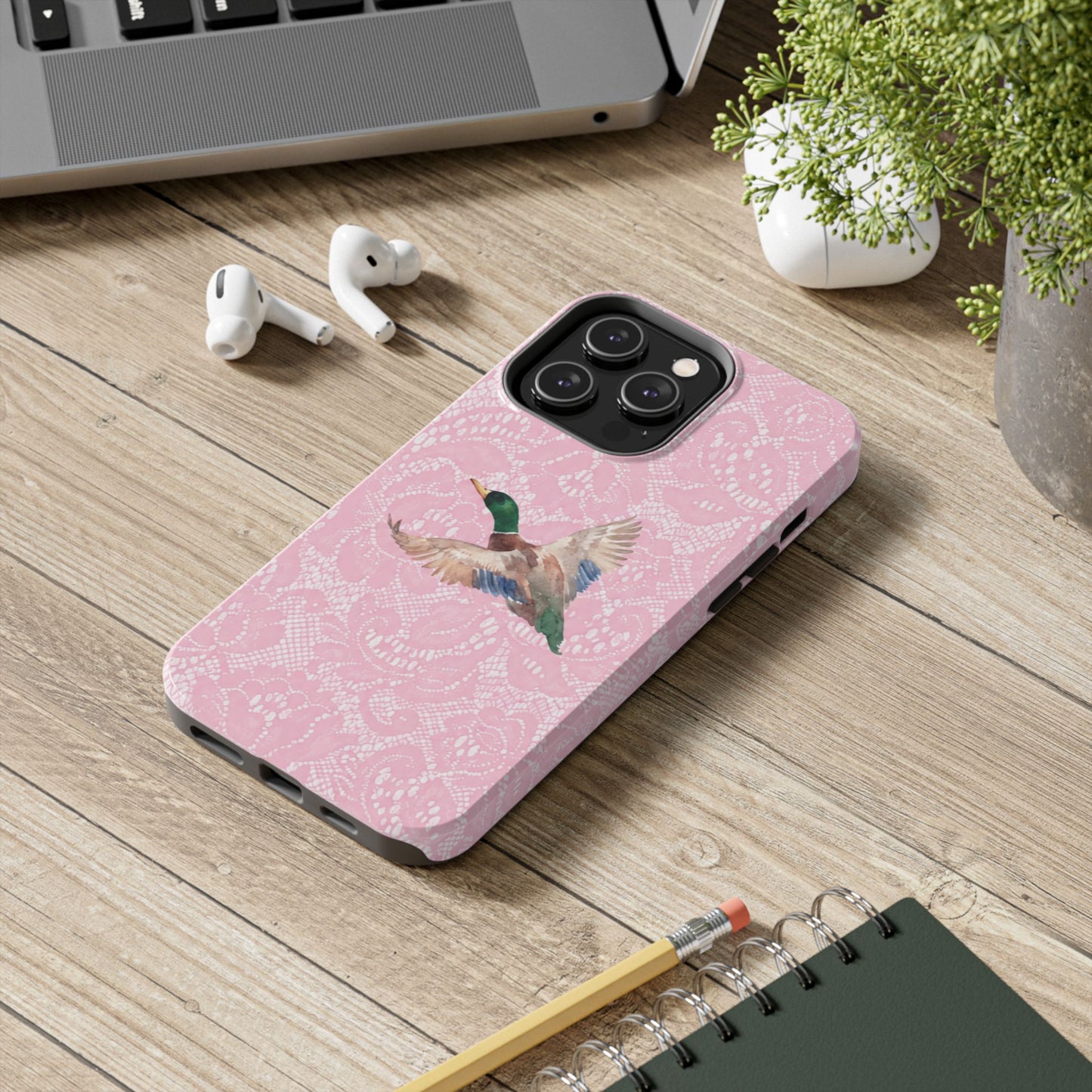 Pink Lace Mallard Phone Case