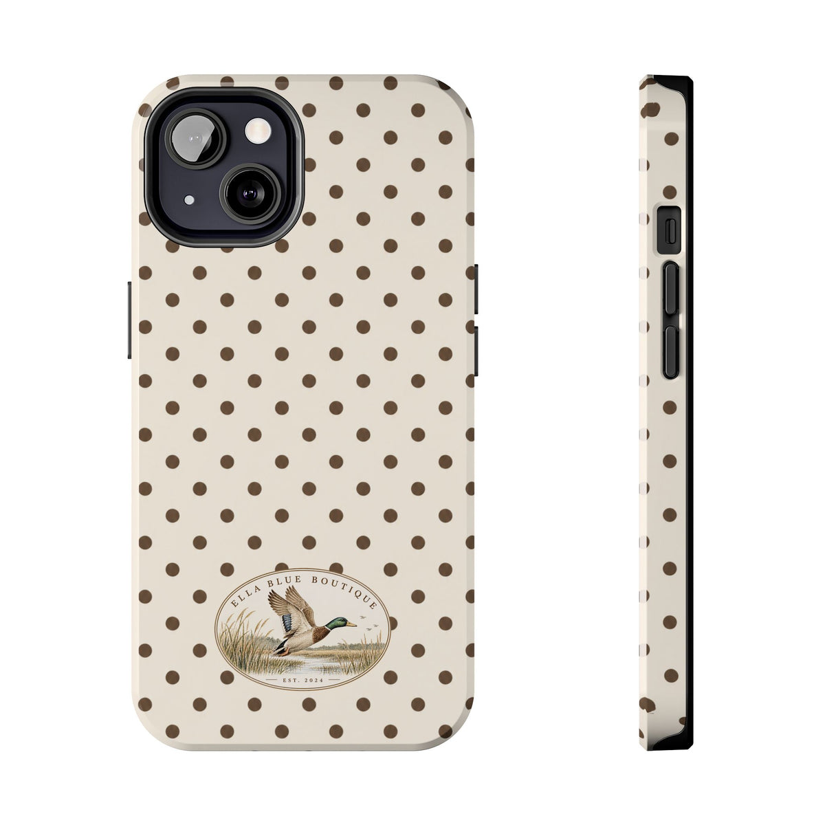 Ella Blue Vintage Waterfowl Polka Dot Phone Case