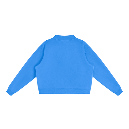 Ella Blue Patch Mock-Neck