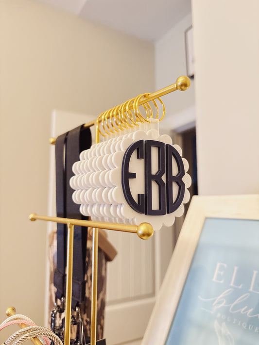 Ella Blue Monogram Keychain