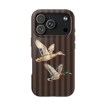 The Duck Flight Phone Case — Brown Striped