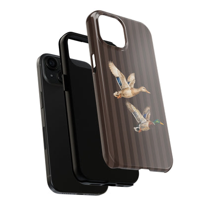 The Duck Flight Phone Case — Brown Striped