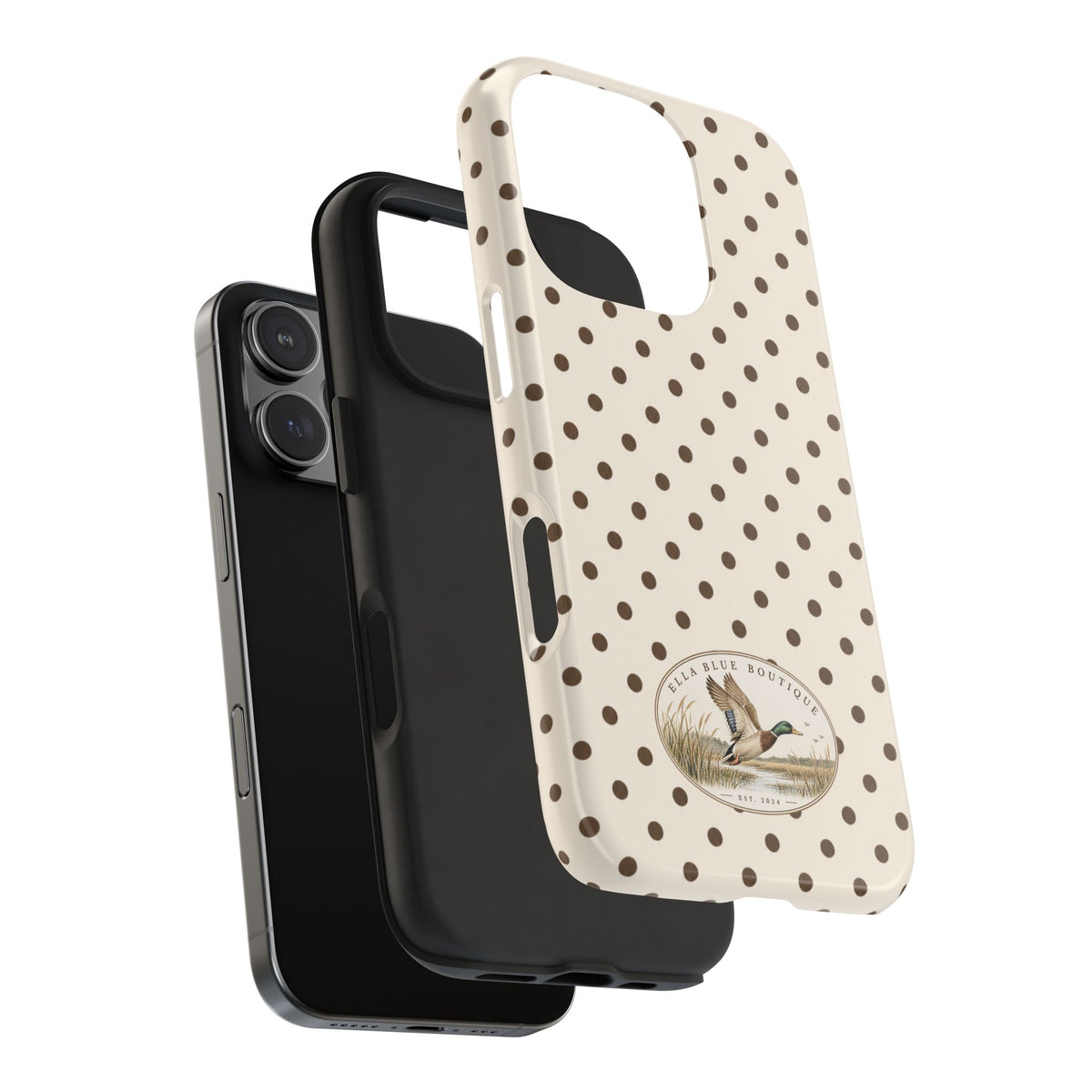 Ella Blue Vintage Waterfowl Polka Dot Phone Case