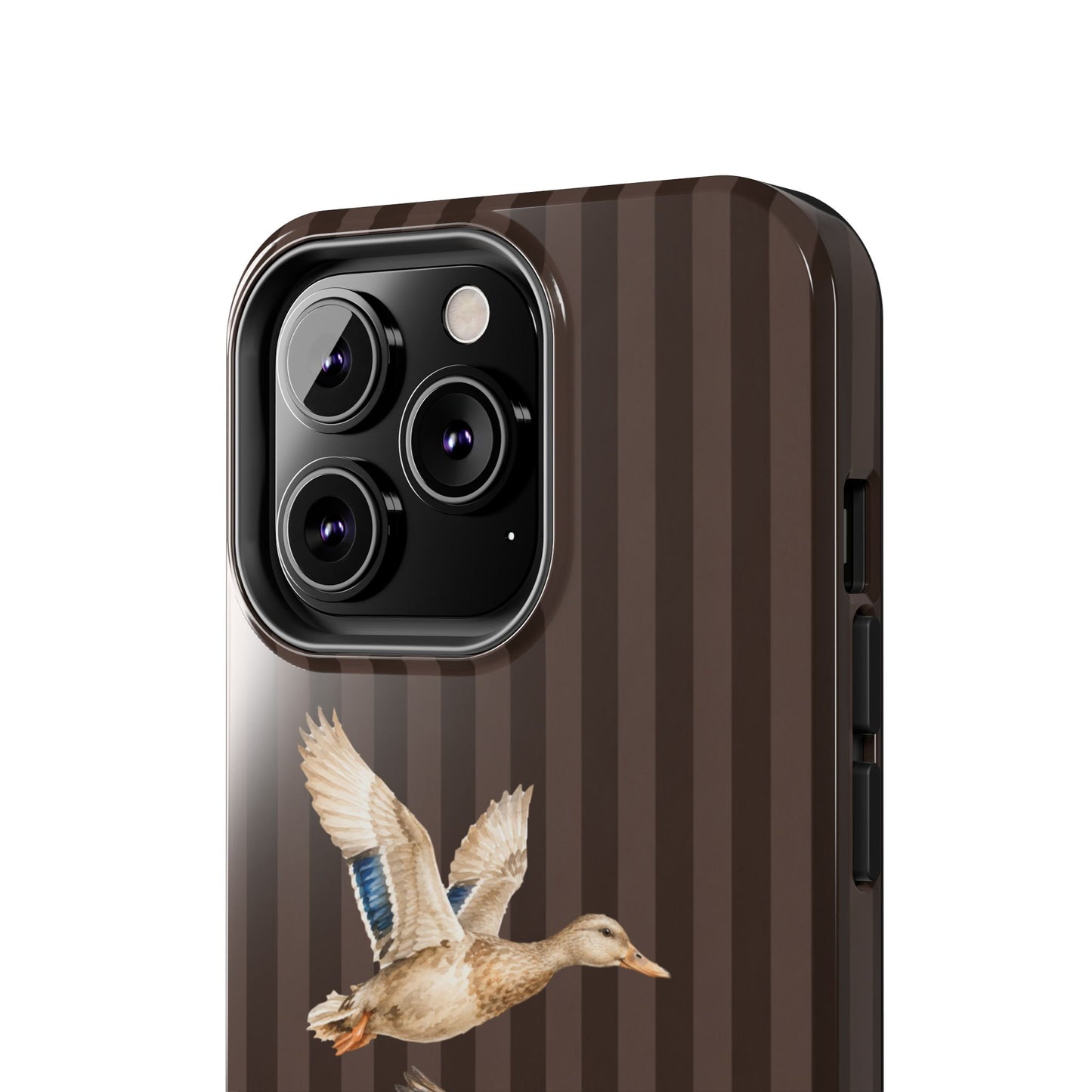 The Duck Flight Phone Case — Brown Striped