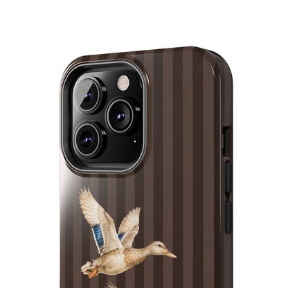 The Duck Flight Phone Case — Brown Striped