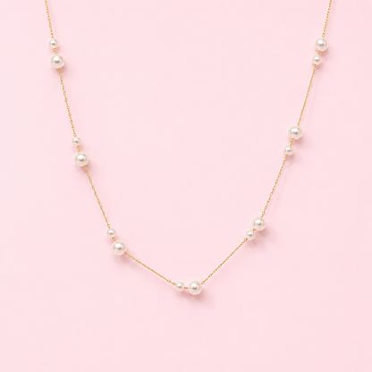 Lovely Lady Dainty Pearl Necklace