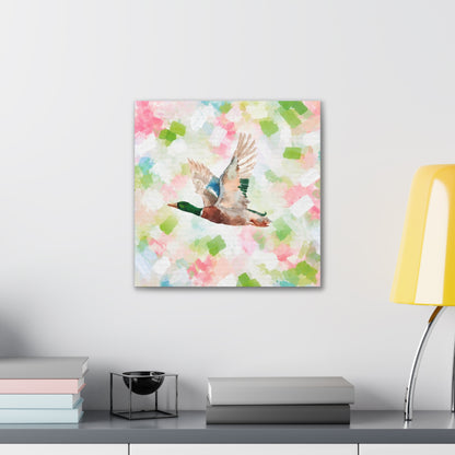Mallard Duck Confetti - Watercolor Canvas Print