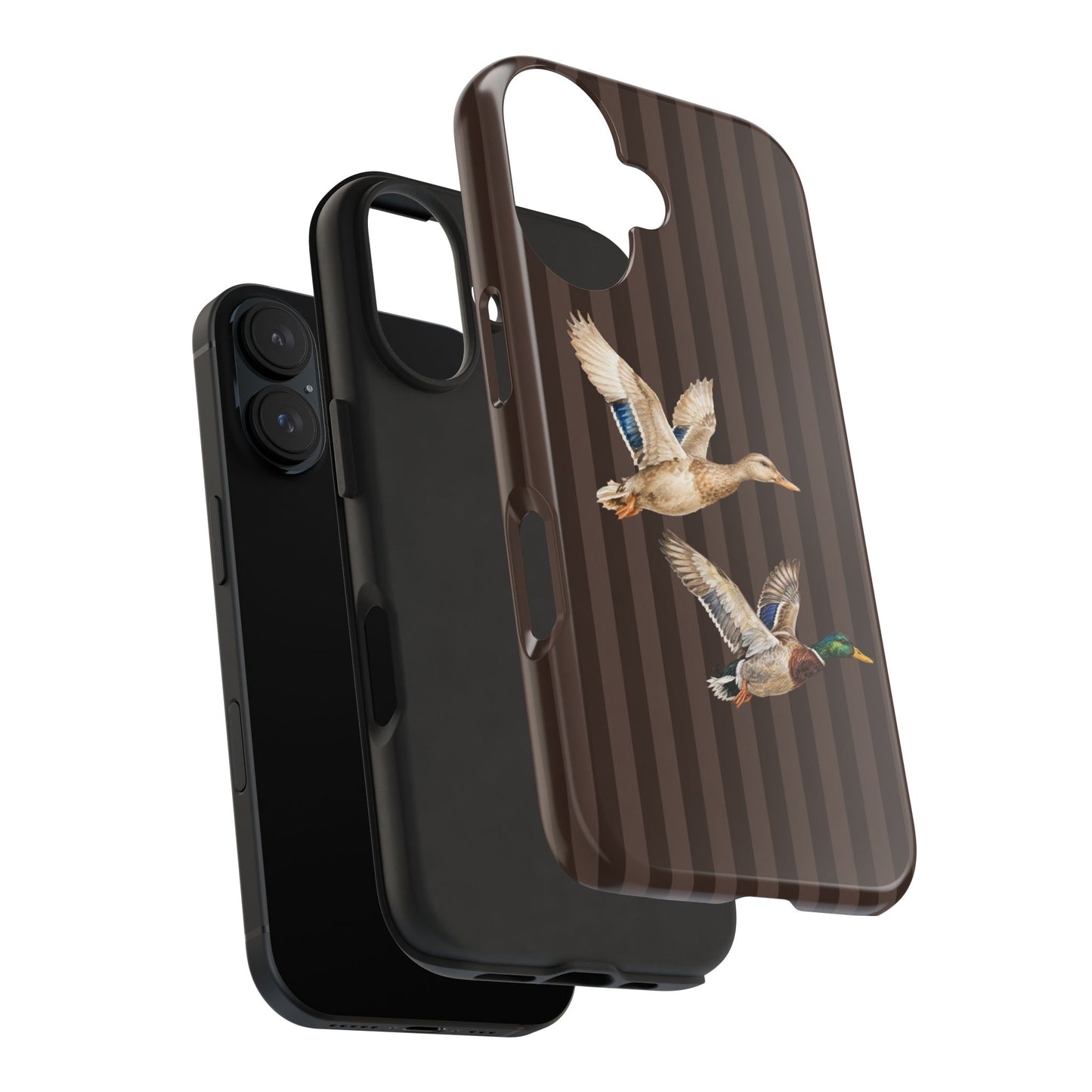 The Duck Flight Phone Case — Brown Striped