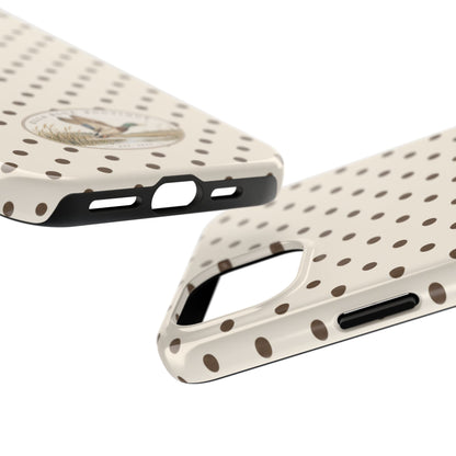 Ella Blue Vintage Waterfowl Polka Dot Phone Case
