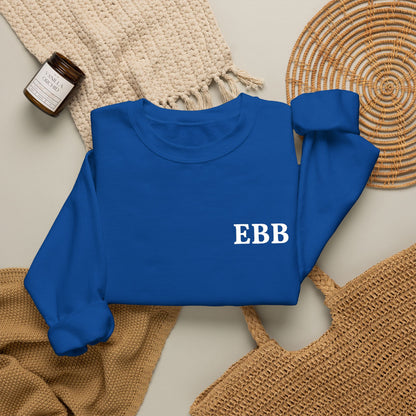 Custom Monogram Embroidery Sweatshirt — Classic White