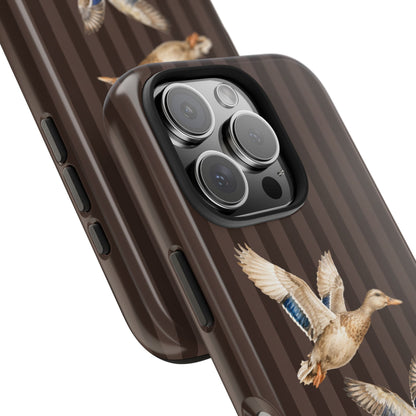 The Duck Flight Phone Case — Brown Striped
