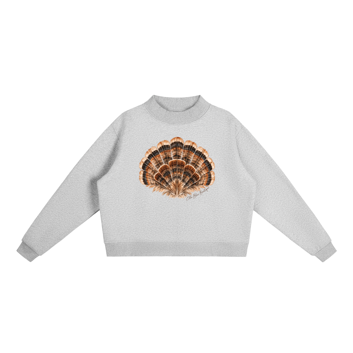 Turkey Fan Mock-Neck