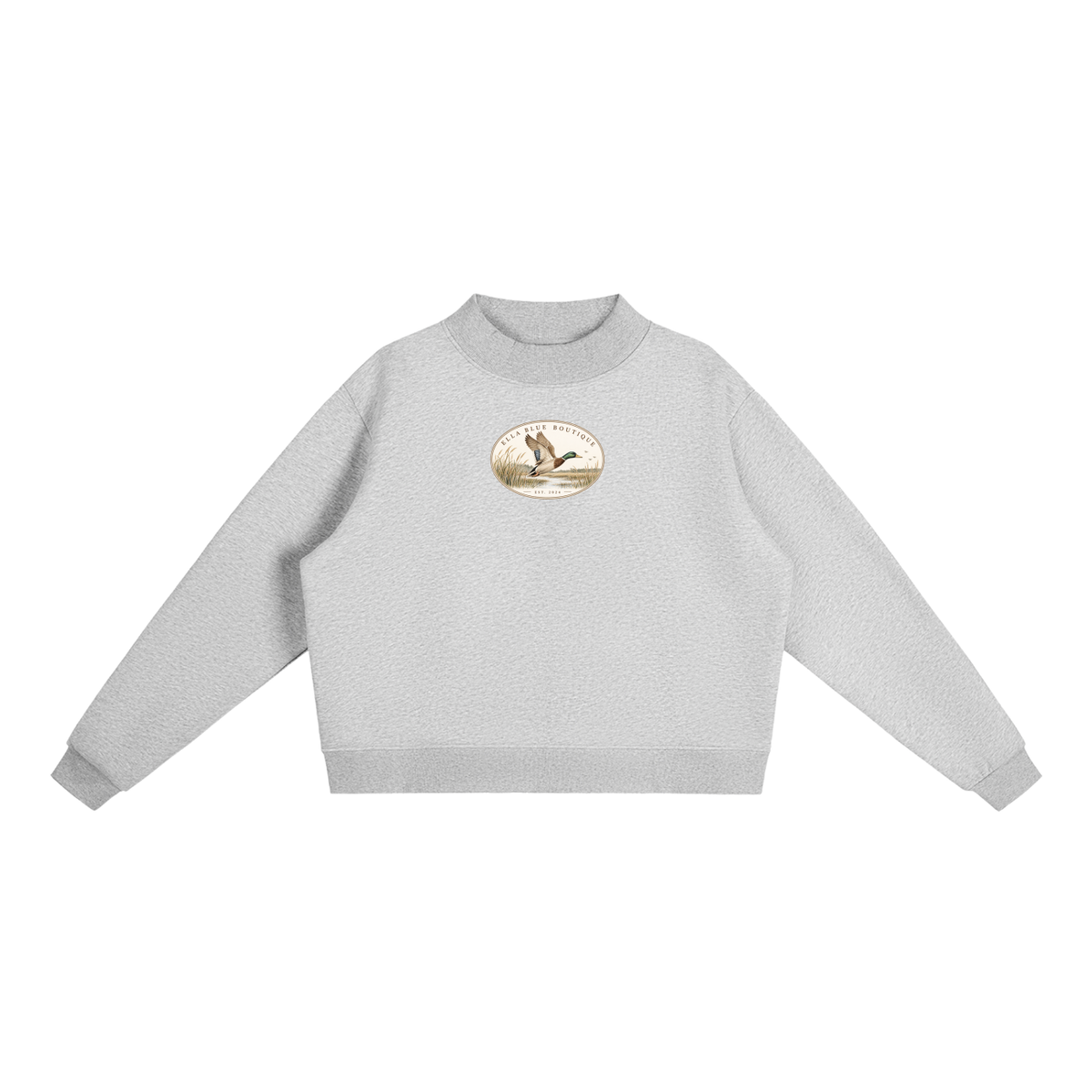 Faux Patch Mock Neck