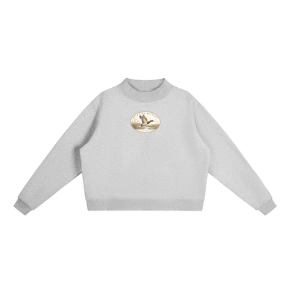 Faux Patch Mock Neck
