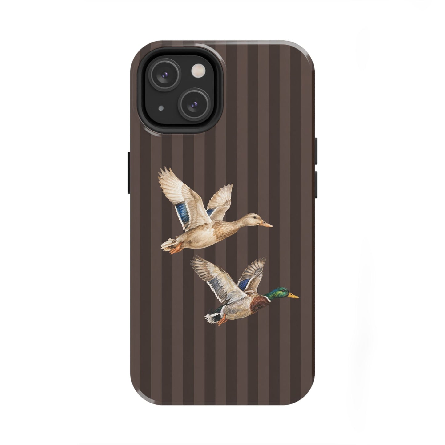 The Duck Flight Phone Case — Brown Striped