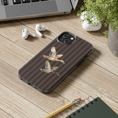 The Duck Flight Phone Case — Brown Striped