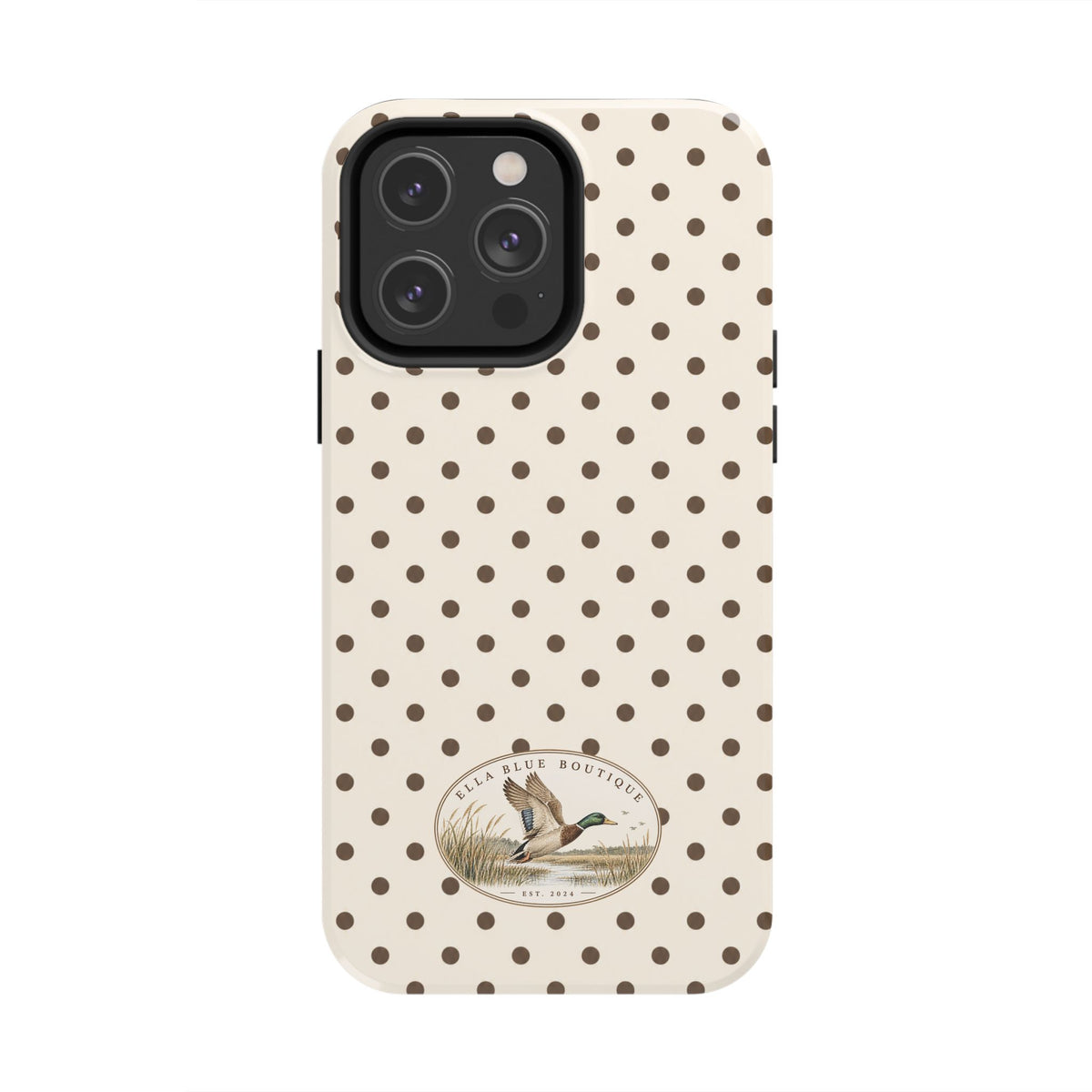 Ella Blue Vintage Waterfowl Polka Dot Phone Case