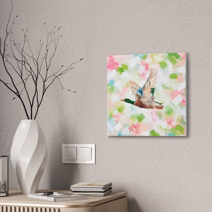 Mallard Duck Confetti - Watercolor Canvas Print