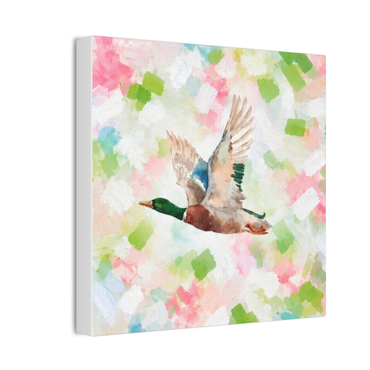 Mallard Duck Confetti - Watercolor Canvas Print