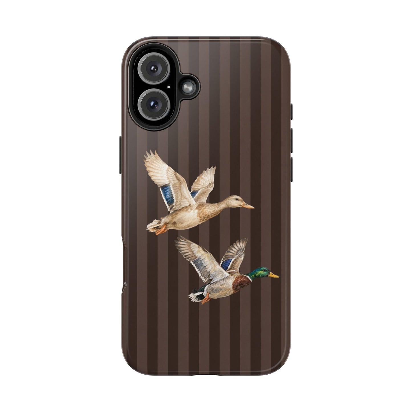 The Duck Flight Phone Case — Brown Striped