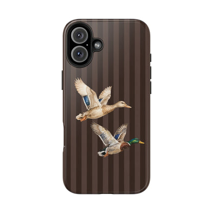 The Duck Flight Phone Case — Brown Striped
