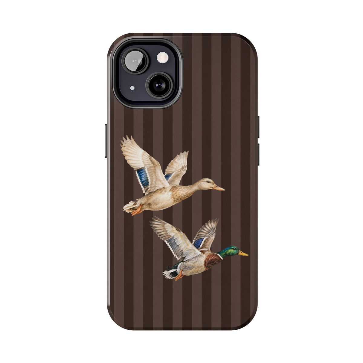The Duck Flight Phone Case — Brown Striped