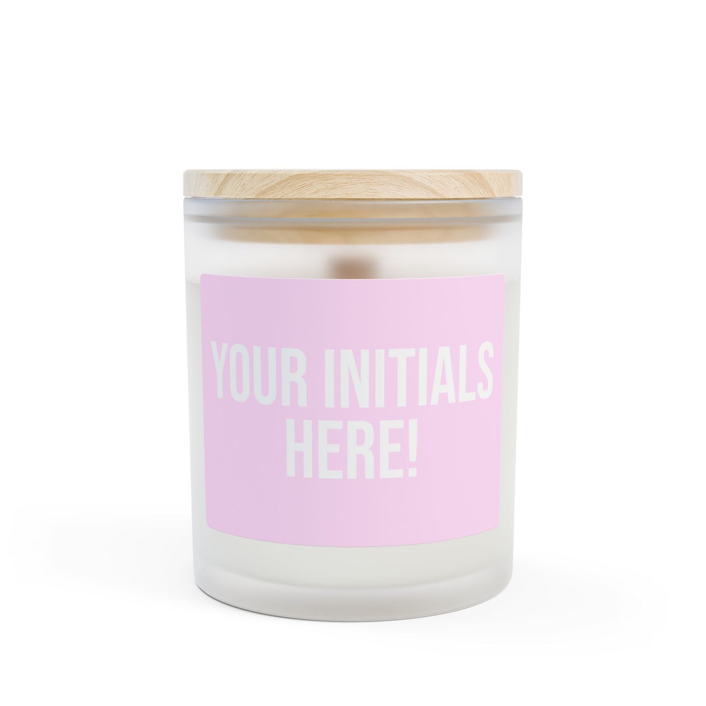 Custom Monogram Frosted Glass Candle — 11oz