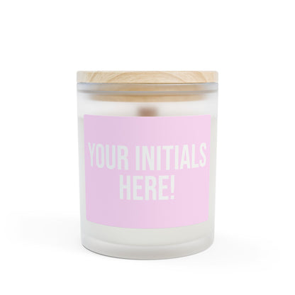 Custom Monogram Frosted Glass Candle — 11oz