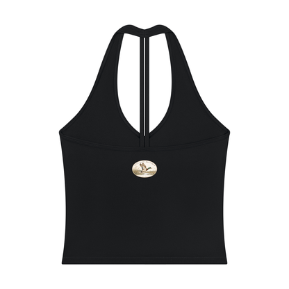 Ella Blue Faux Patch V-Neck Yoga Tank