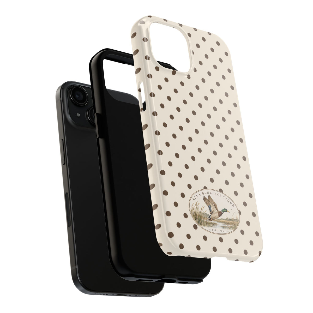 Ella Blue Vintage Waterfowl Polka Dot Phone Case