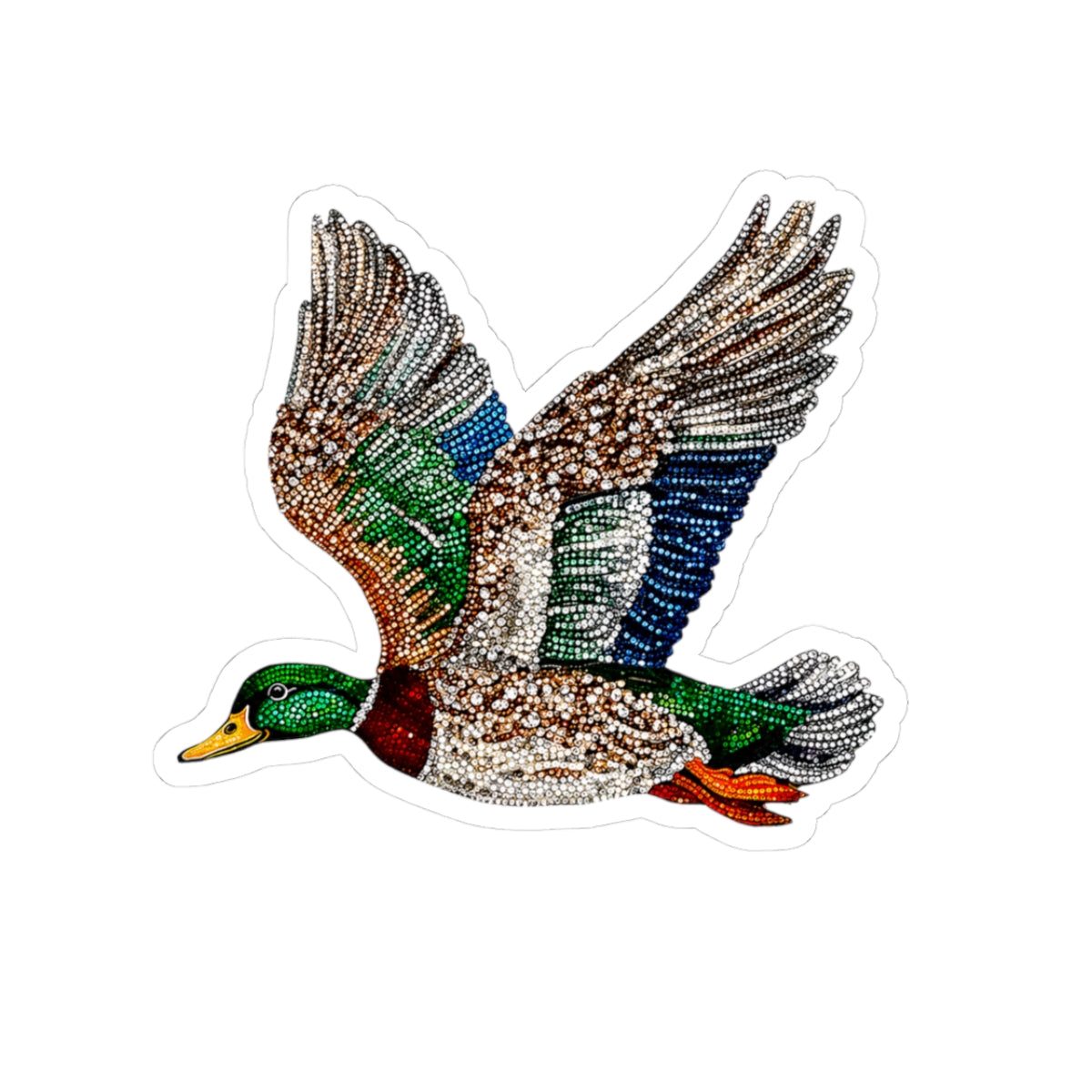 Faux Rhinestone Mallard Duck Sticker — Decal for Laptops, Water Bottles & Outdoors