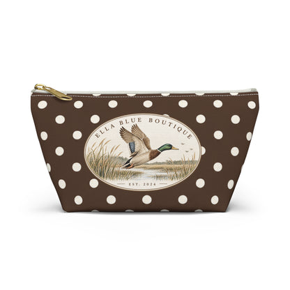 Brown Polka Dot Accessory Pouch