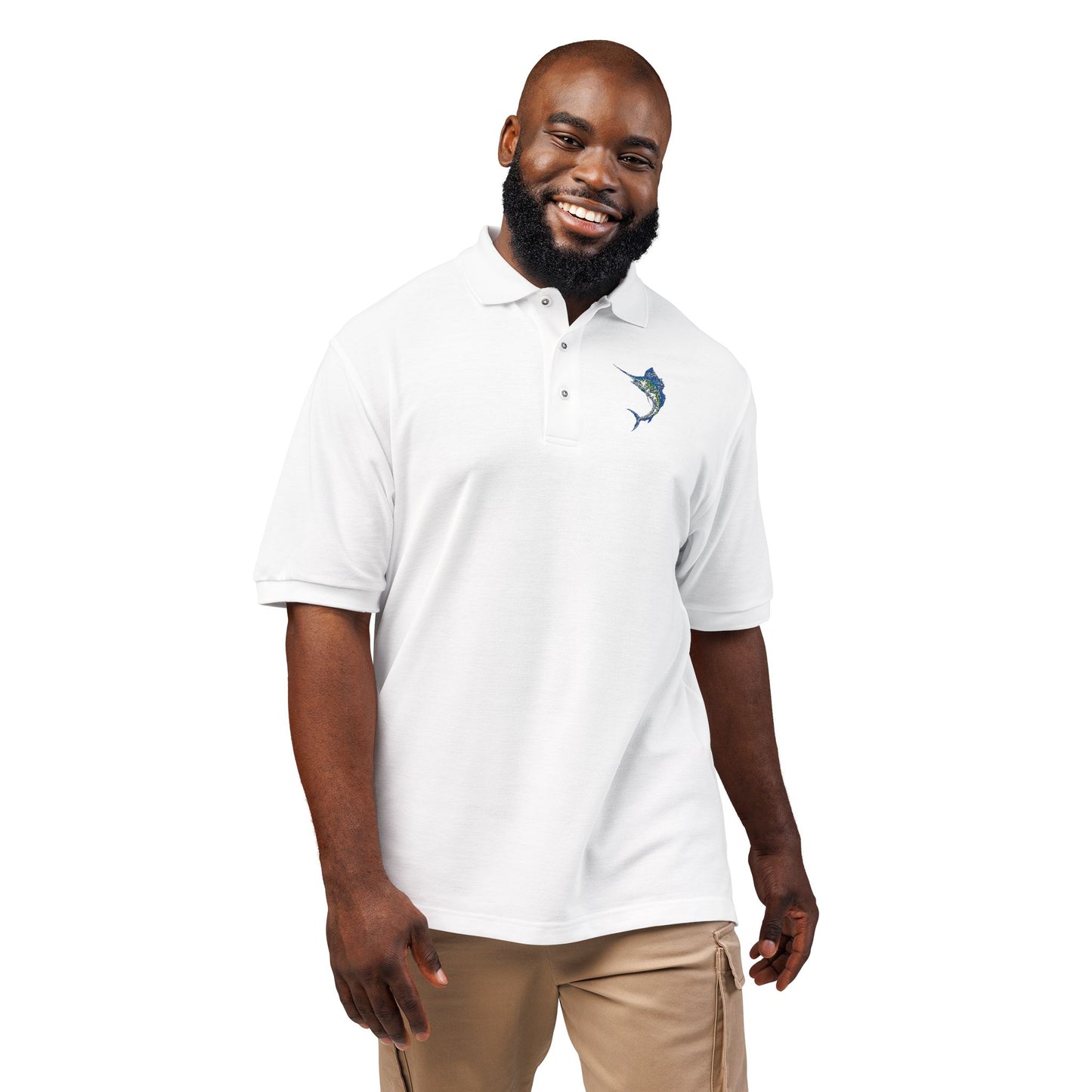Men's Embroidered Marlin Polo Shirt