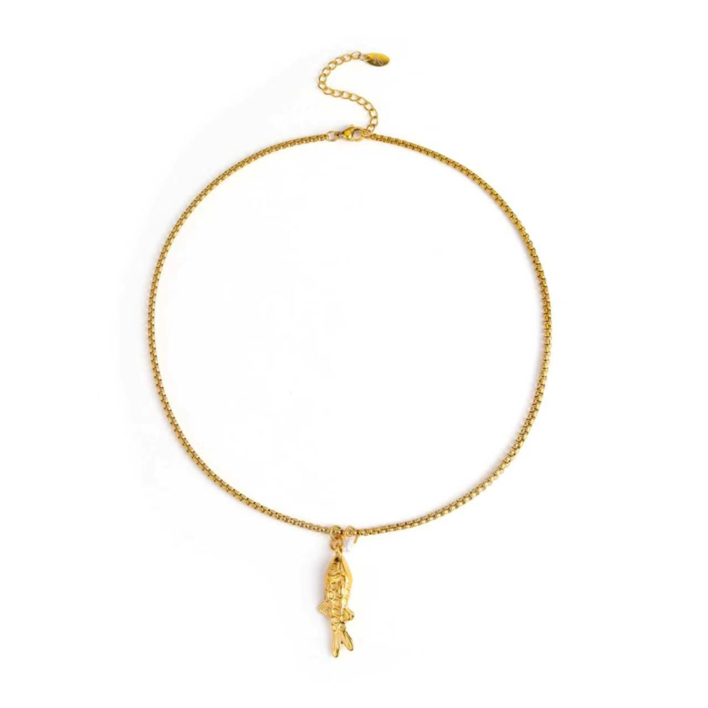 Golden Fish Pendant Necklace - Waterproof