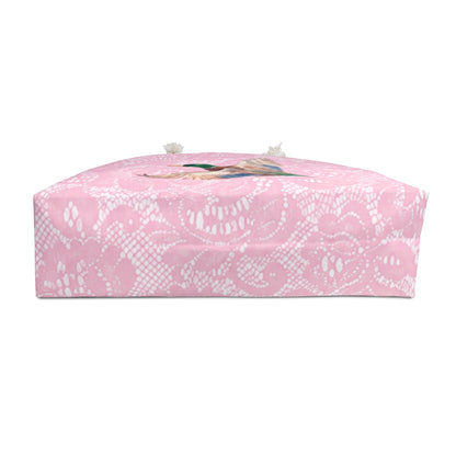Pink Lace Mallard Duck Weekender Bag