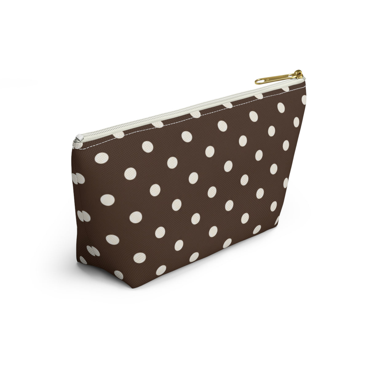 Brown Polka Dot Accessory Pouch