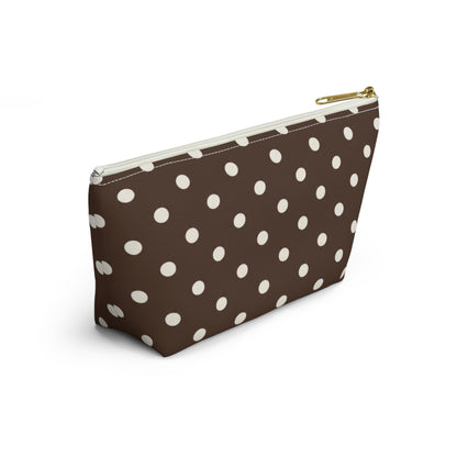 Brown Polka Dot Accessory Pouch
