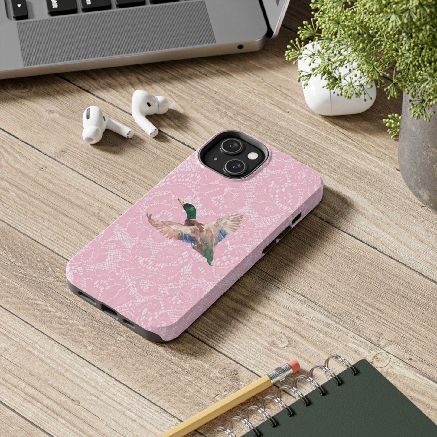 Pink Lace Mallard Phone Case