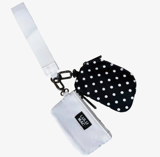 White Polka Dot Lulu Mac Keychain Wristlet
