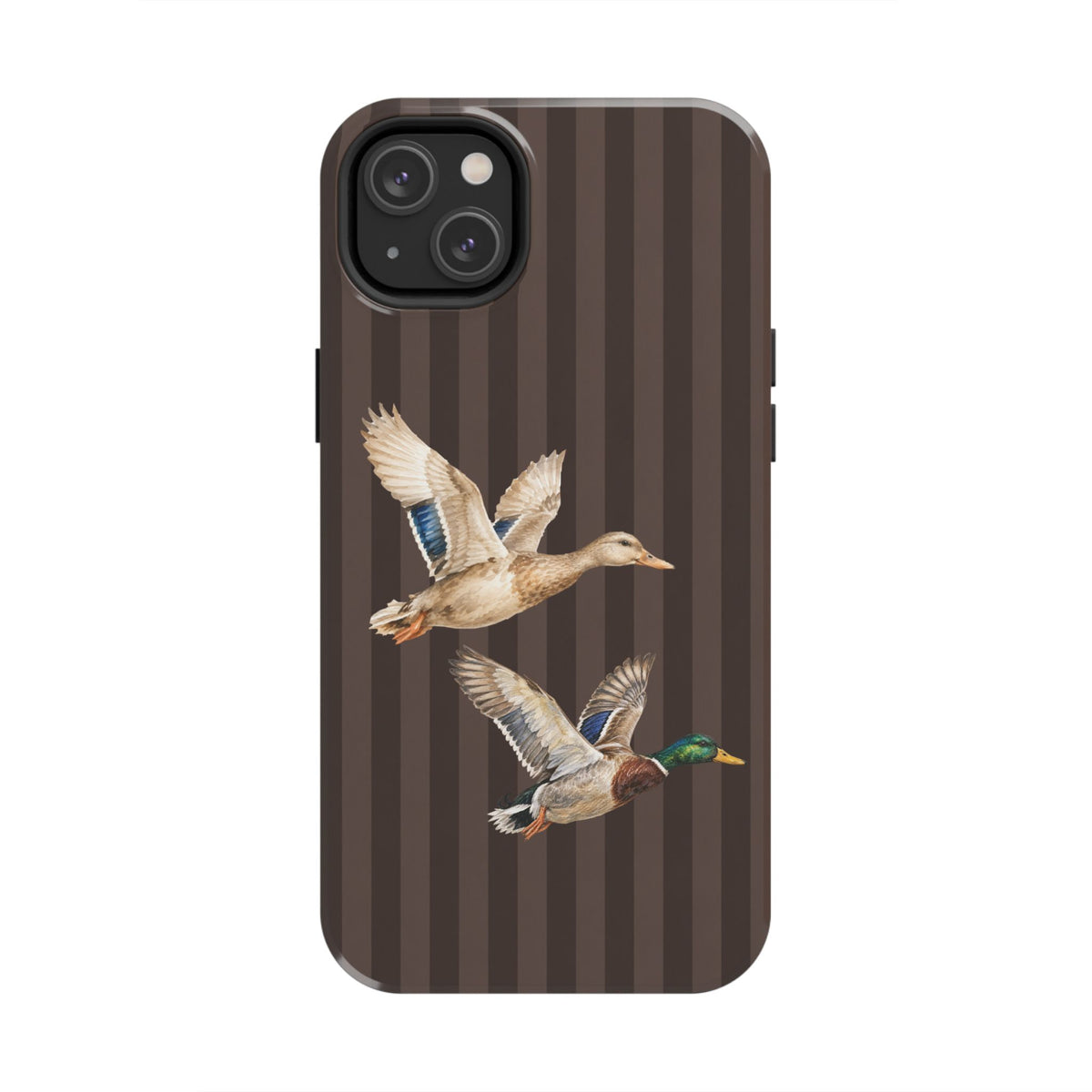 The Duck Flight Phone Case — Brown Striped