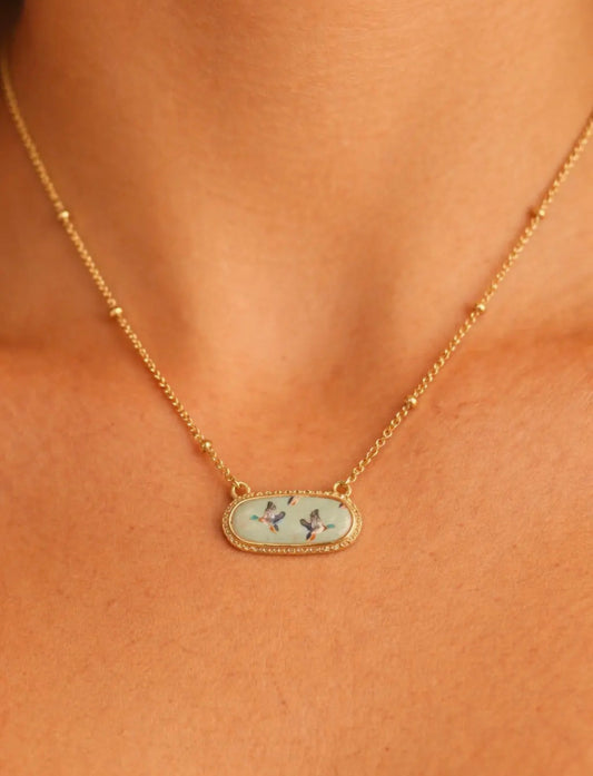 Mallard Duck Necklace - Green