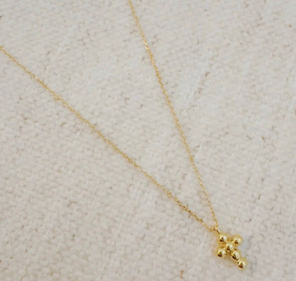 Mini Dot Cross Necklace