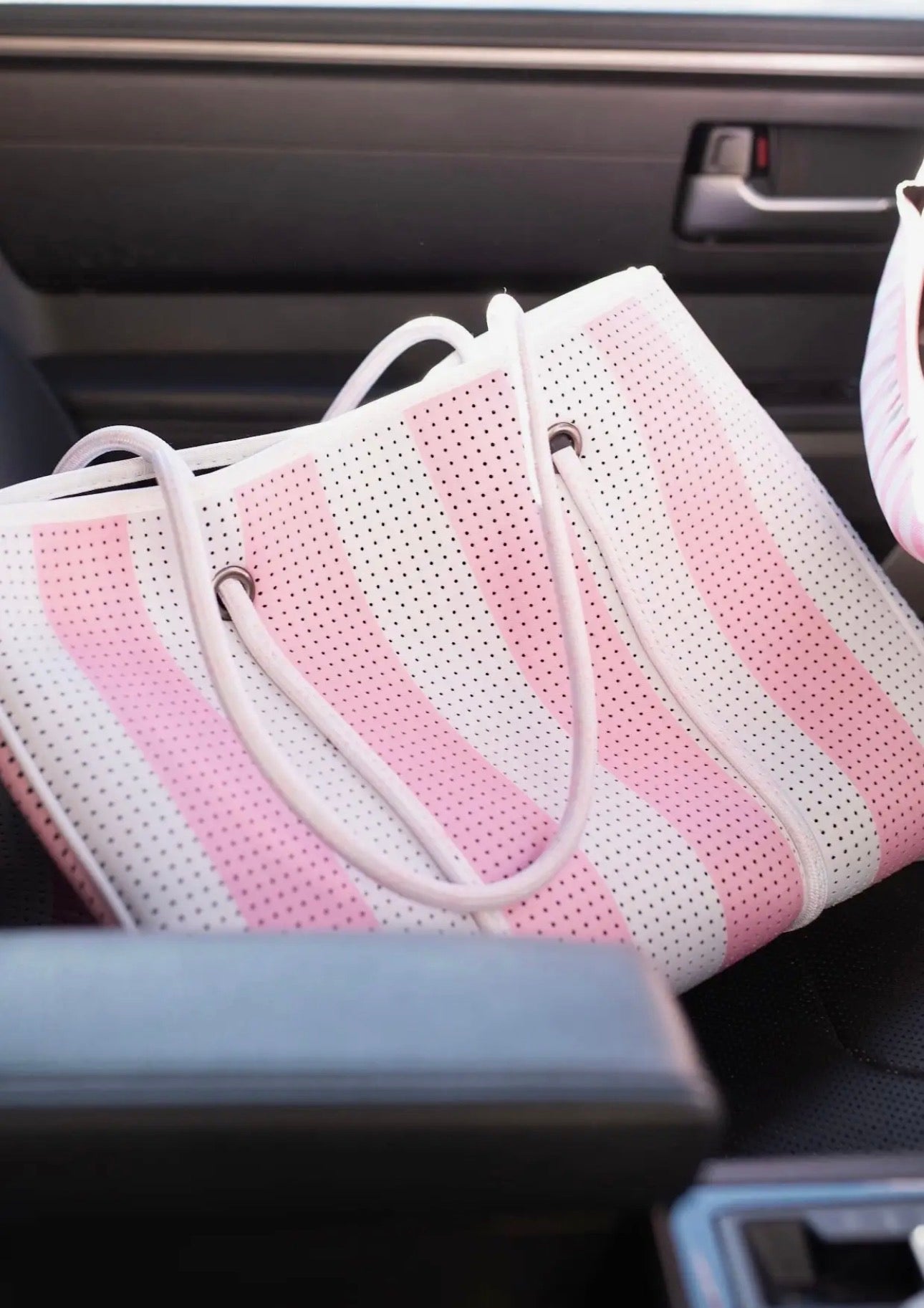 Pink Striped Boat Bag