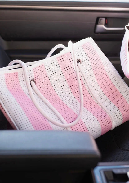 Pink Striped Boat Bag